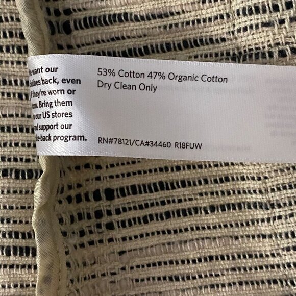 Eileen Fisher Handwoven Organic Cotton Furrows Natural Cropped Jacket, Size L - Picture 11 of 11